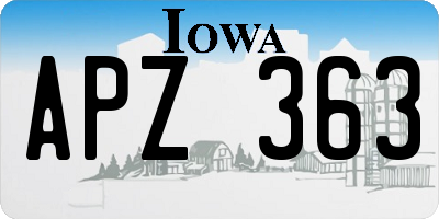 IA license plate APZ363
