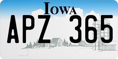 IA license plate APZ365