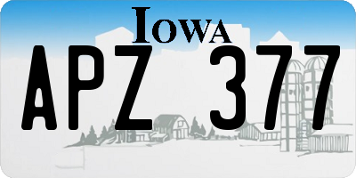 IA license plate APZ377