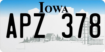 IA license plate APZ378