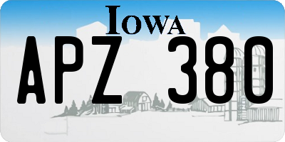 IA license plate APZ380