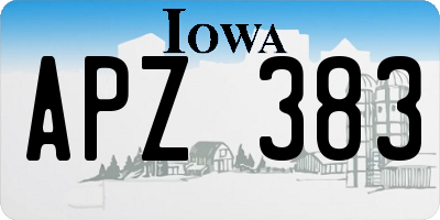 IA license plate APZ383