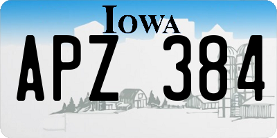 IA license plate APZ384