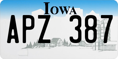IA license plate APZ387