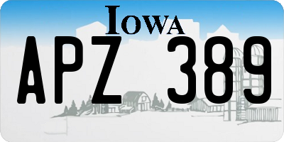 IA license plate APZ389
