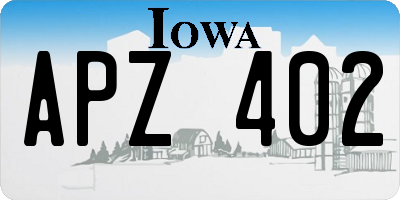 IA license plate APZ402