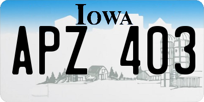 IA license plate APZ403