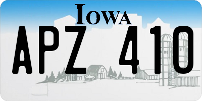 IA license plate APZ410
