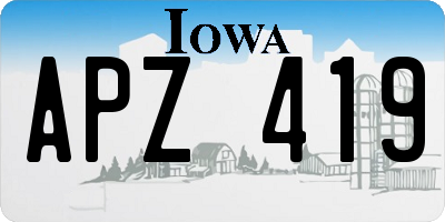 IA license plate APZ419