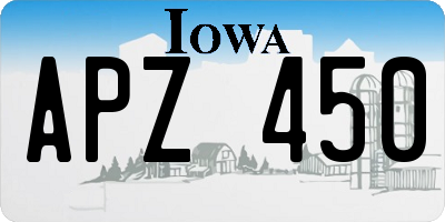 IA license plate APZ450
