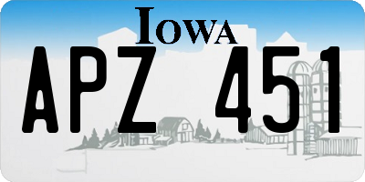 IA license plate APZ451