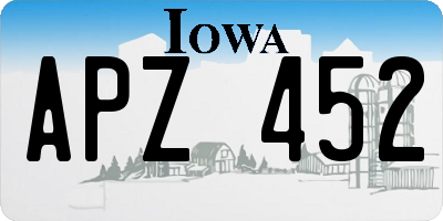 IA license plate APZ452
