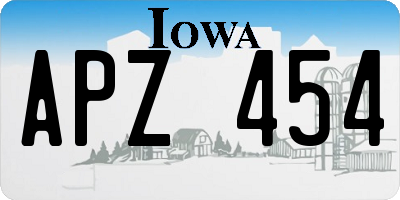 IA license plate APZ454