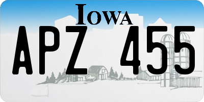IA license plate APZ455