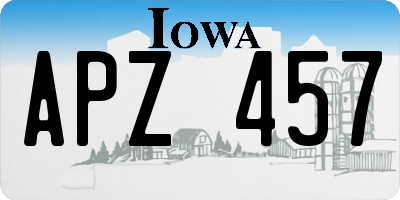 IA license plate APZ457