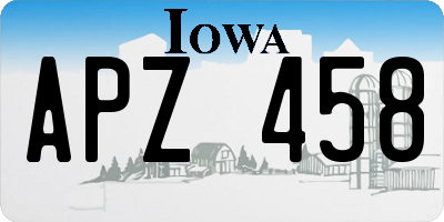IA license plate APZ458