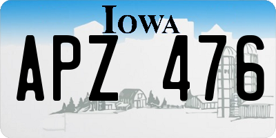IA license plate APZ476