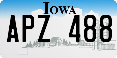 IA license plate APZ488