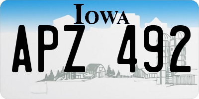 IA license plate APZ492