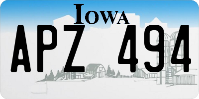 IA license plate APZ494