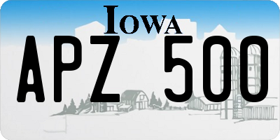 IA license plate APZ500