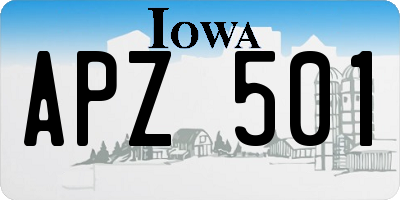 IA license plate APZ501