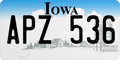 IA license plate APZ536