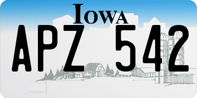 IA license plate APZ542