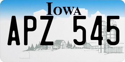 IA license plate APZ545