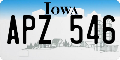 IA license plate APZ546