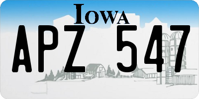 IA license plate APZ547
