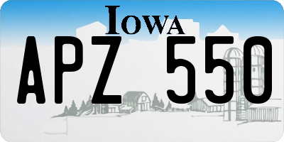 IA license plate APZ550