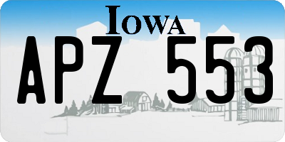 IA license plate APZ553