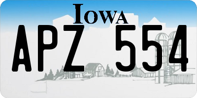 IA license plate APZ554