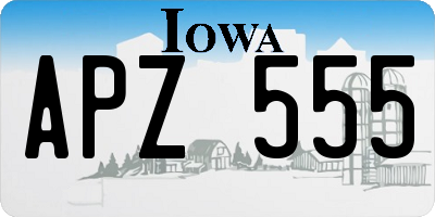 IA license plate APZ555