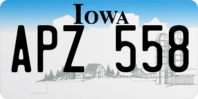IA license plate APZ558