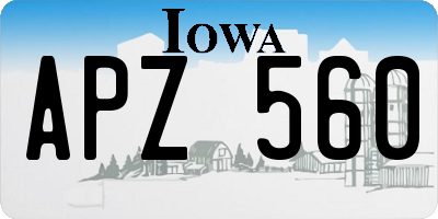 IA license plate APZ560