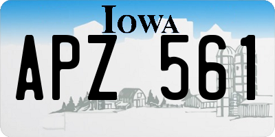 IA license plate APZ561