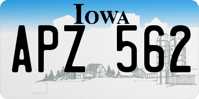 IA license plate APZ562