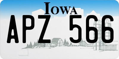 IA license plate APZ566