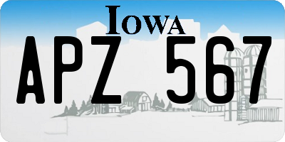IA license plate APZ567