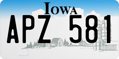 IA license plate APZ581