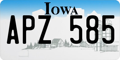IA license plate APZ585