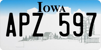 IA license plate APZ597