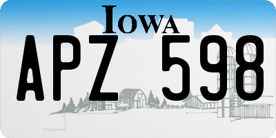 IA license plate APZ598