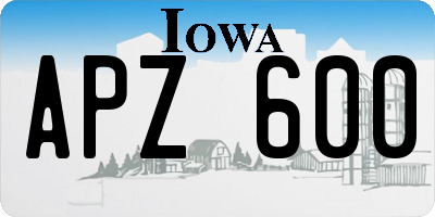 IA license plate APZ600