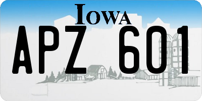 IA license plate APZ601