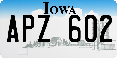 IA license plate APZ602
