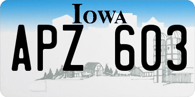 IA license plate APZ603