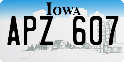 IA license plate APZ607